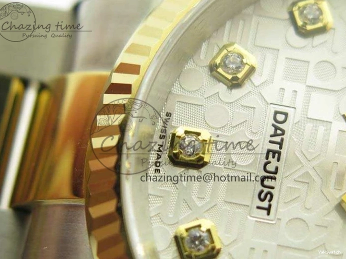 116234 36mm Oyster DJF YG Datejust Edition 1:1 Bracelet V2 Dial On SA3135 Fluted SS White Best Com 1129